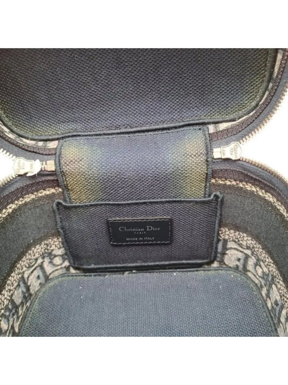Authentic Dior Oblique Vanity Case Bag Canvas Christian Dior Paris Crossbody